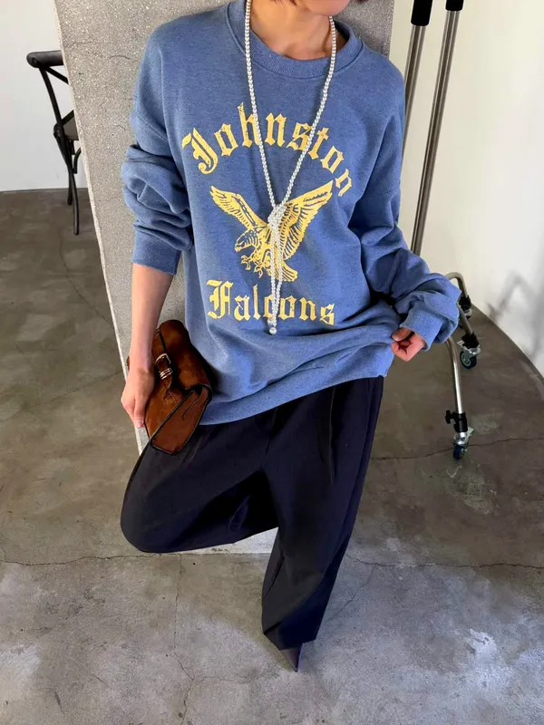 Vintage Style Printed Sweatshirt, Comfortable and Casual