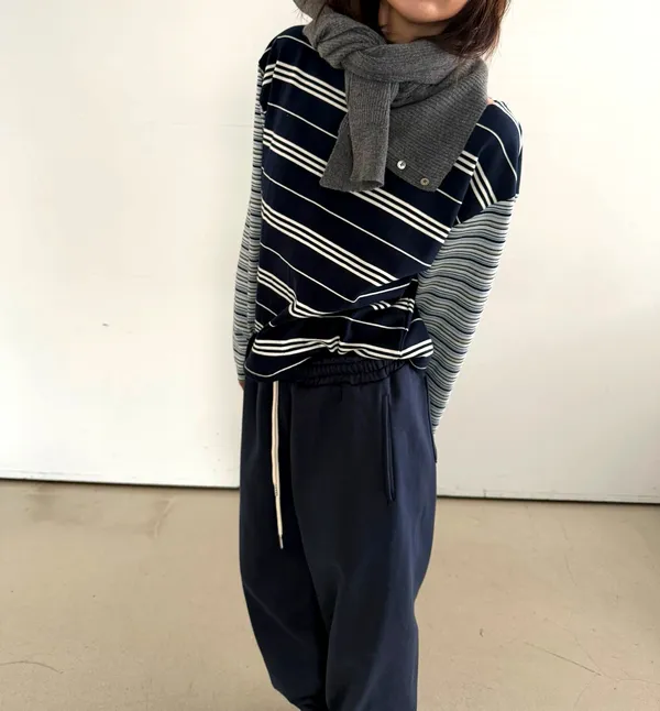 Striped Design Women's Top, Comfortable Casual Style