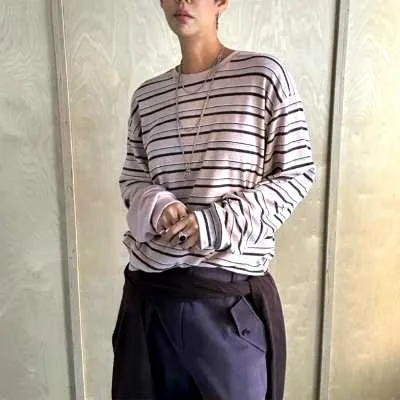 Striped Long Sleeve T-Shirt, Comfortable Casual Style