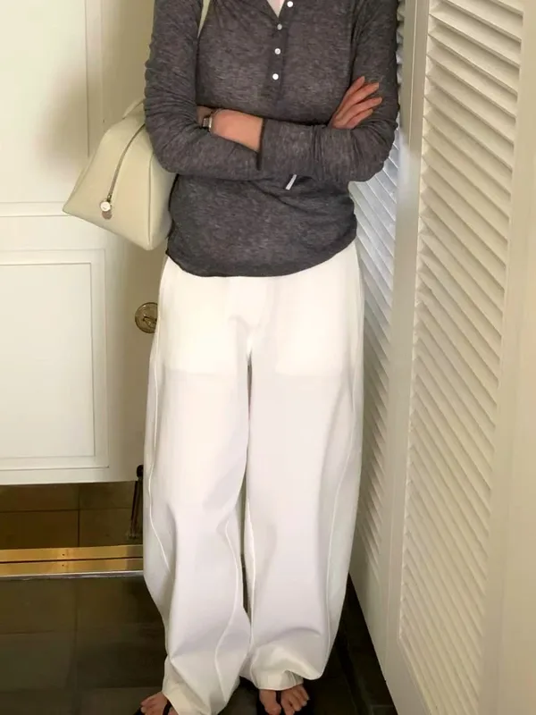 Stylish Versatile White Women's Pants for a Comfortable Casual Look