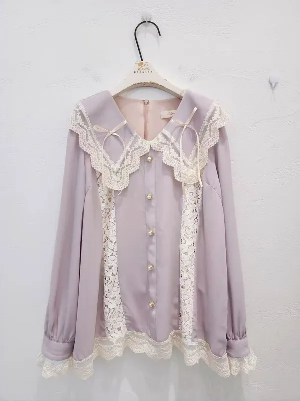 Elegant Lace Trim Women's Top, Sweet and Charming Style