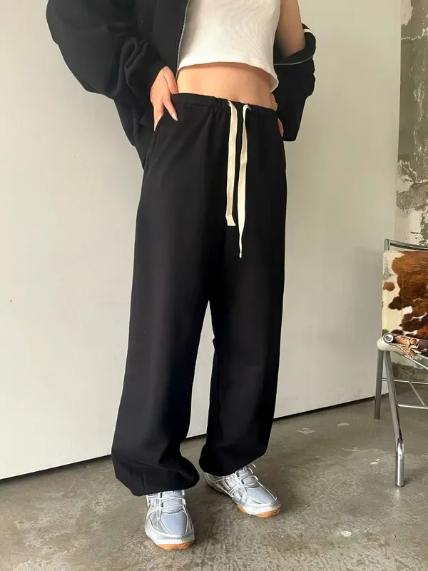 Trendy Casual Black Pants - Comfortable and Versatile