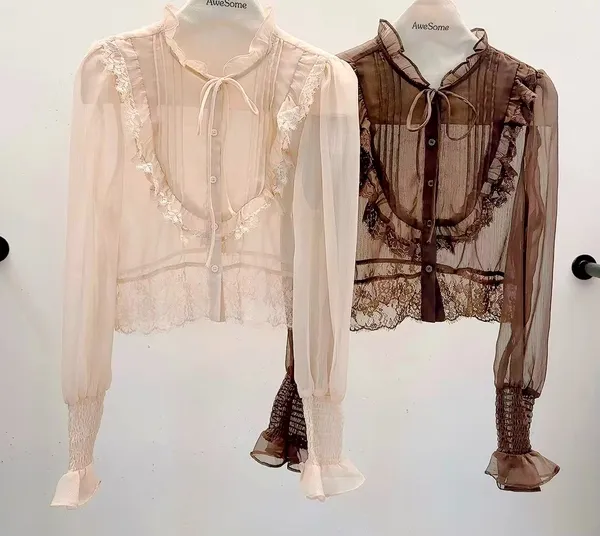 Elegant Lace-Trimmed Women's Top, Lightweight and Breathable