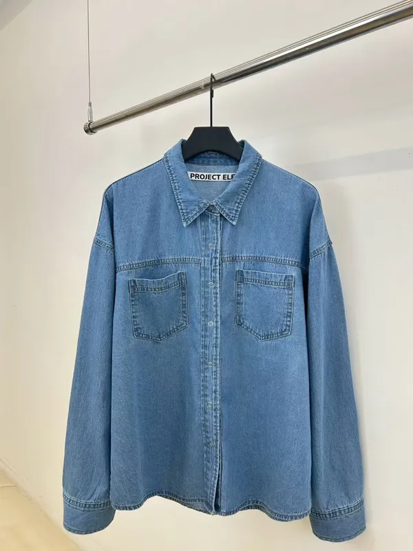 Stylish Casual Denim Shirt - Classic Blue Design