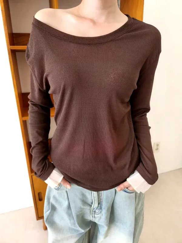Trendy Loose Brown Women's Top - Comfortable and Versatile