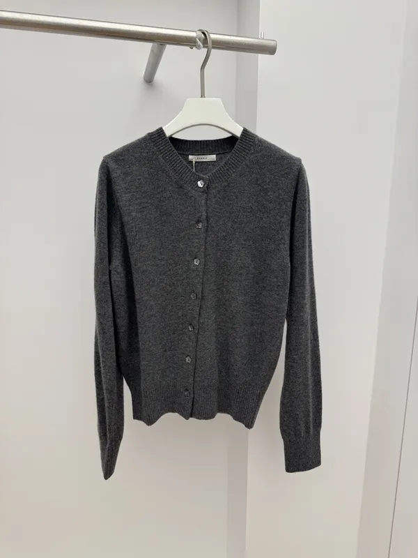 Classic Gray Knitted Cardigan, Comfortable and Versatile