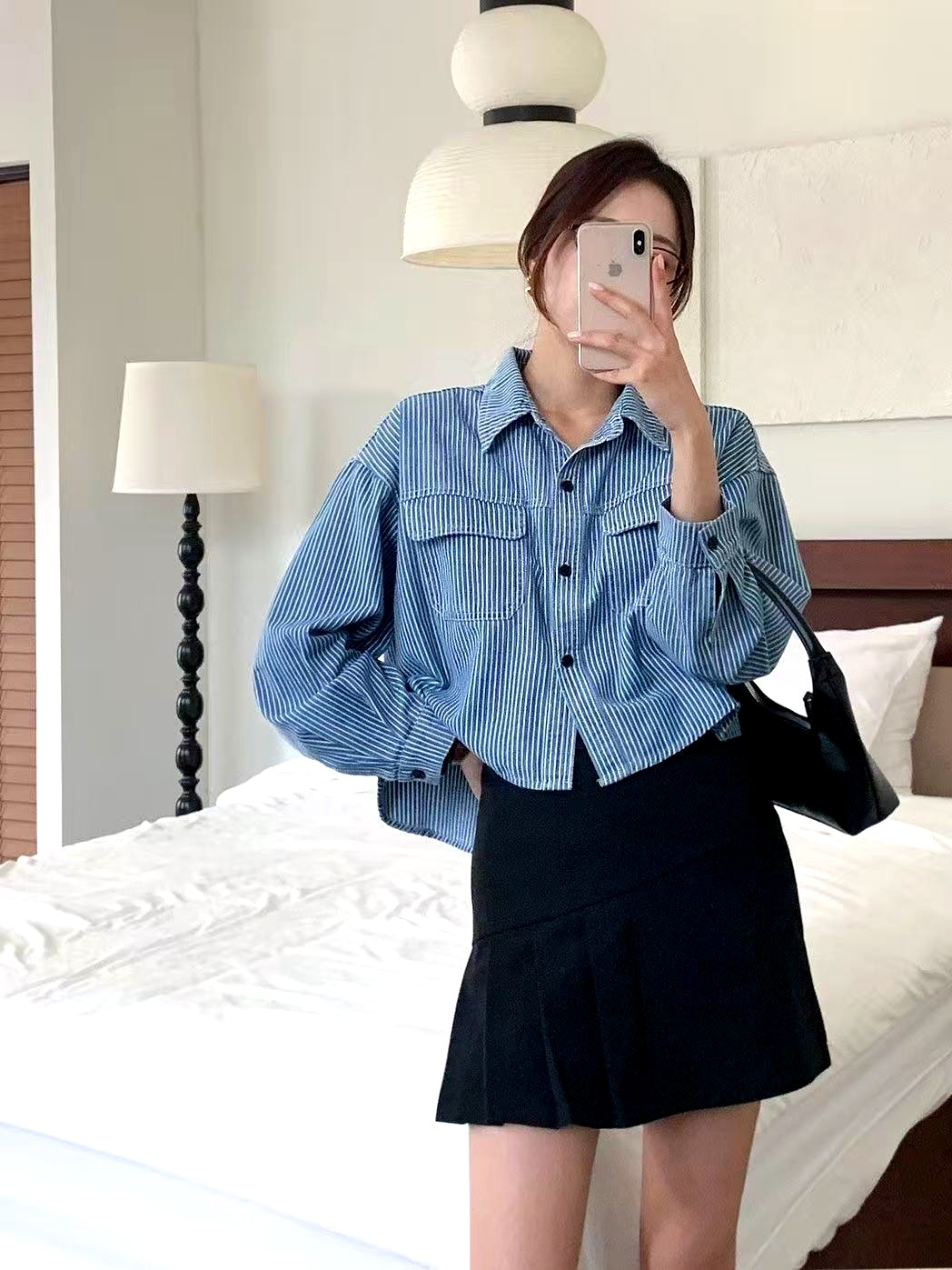스타일리시한 스트라이프 여성 재킷, 다양한 스타일에 쉽게 매치 가능