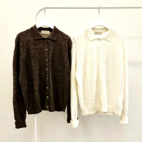 เสื้อการ์ดิแกนถักนิตแบบเรียบง่ายและสง่างามสำหรับผู้หญิง