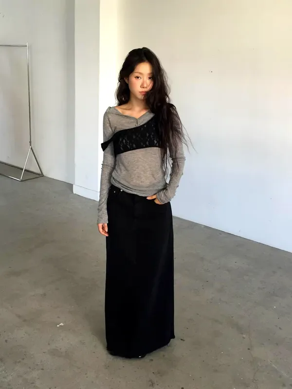 Stylish Gray Cami Top, Showcasing Elegant Charm