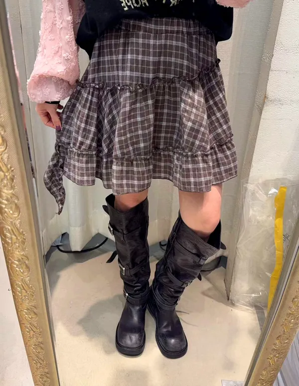 Chic Plaid Mini Skirt, Elegant and Playful