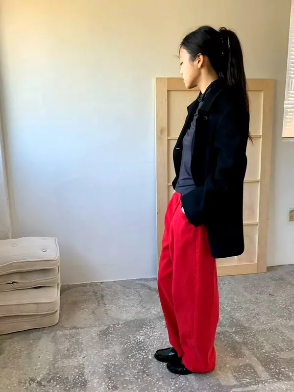 Fashionable Casual Red Pants, Comfortable and Versatile