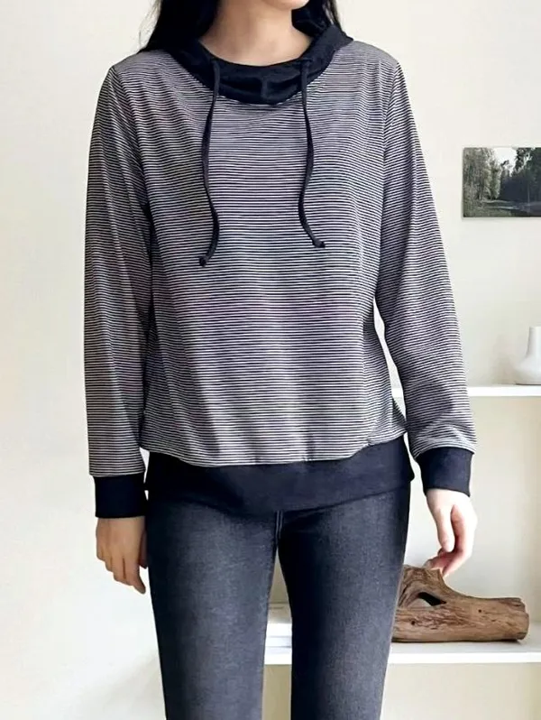 Stylish Striped Women's Top, Comfortable Casual Style