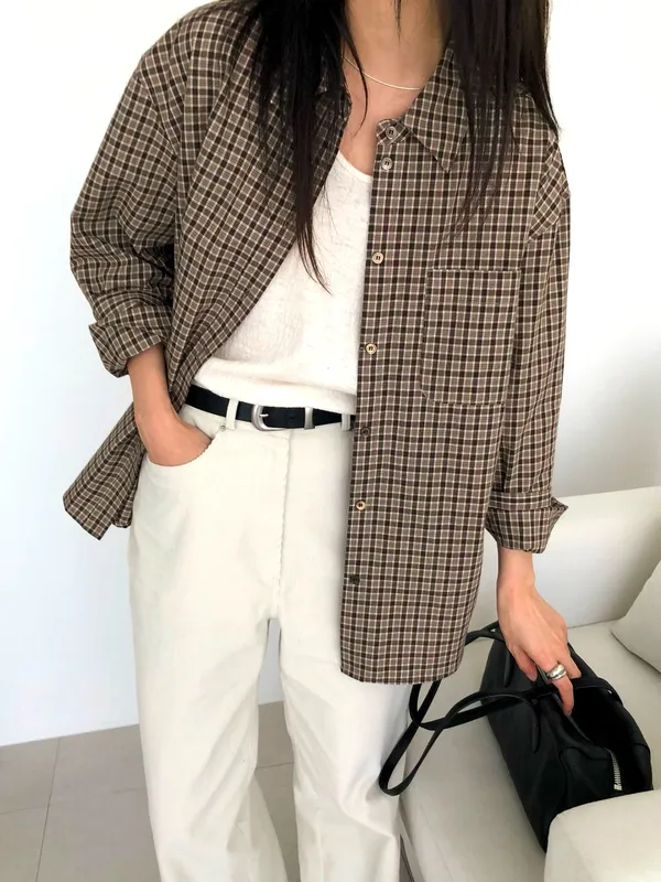 Vintage Plaid Shirt - Effortlessly Create a Stylish Casual Look