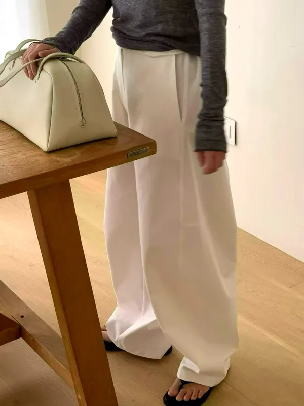 Trendy Loose White Women's Pants, Comfortable and Versatile