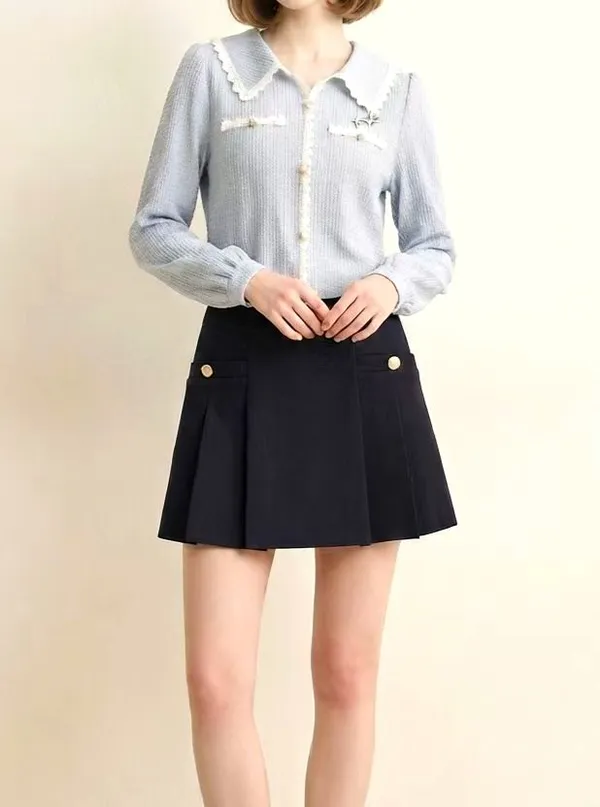 甜美蕾丝领衬衫女装上衣