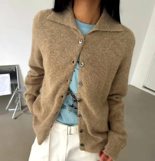 Cozy Wool Knit Cardigan – A Stylish and Versatile Top for Women