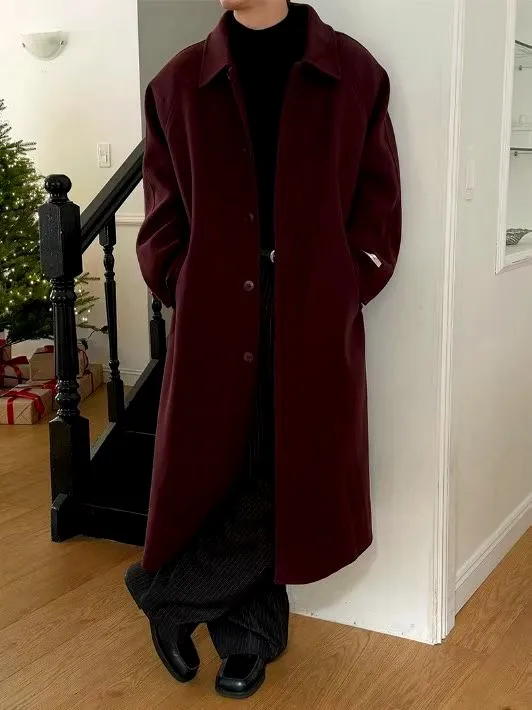 Stylish Long Coat for Men, Elegant Retro Style