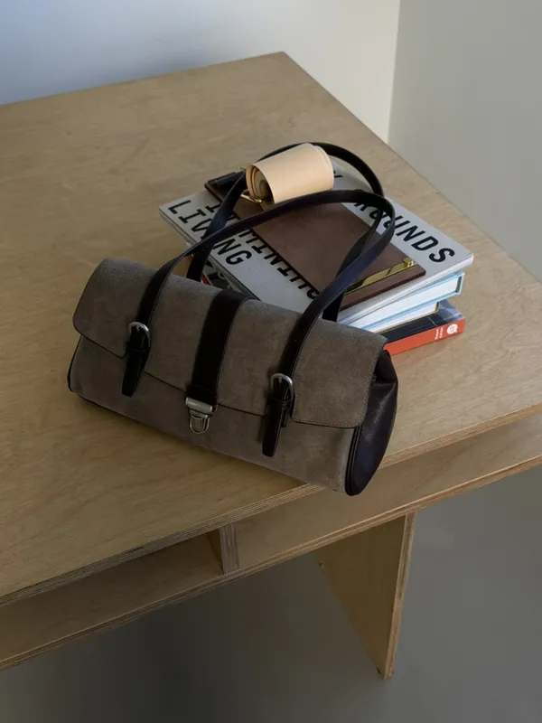 Fashionable Retro Patchwork Handbag, Elegant Temperament