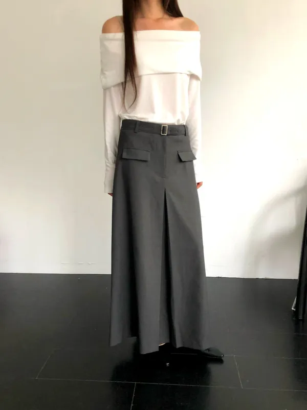 Elegant High-Waisted Long Skirt for Women - Fashionable and Versatile