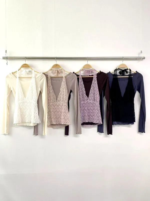 Elegant Lace-Trimmed Women's Top, Showcasing Alluring Charm