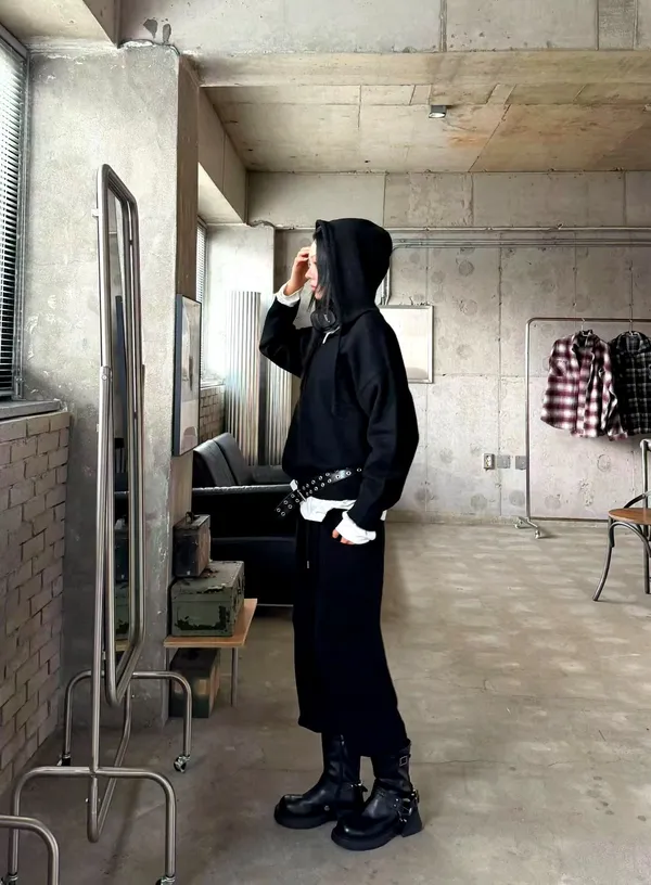 Stylish and Minimalist Black Hoodie, Comfortable and Versatile