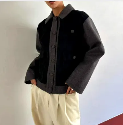 Fashionable Patchwork Women's Jacket - Warm and Comfortable