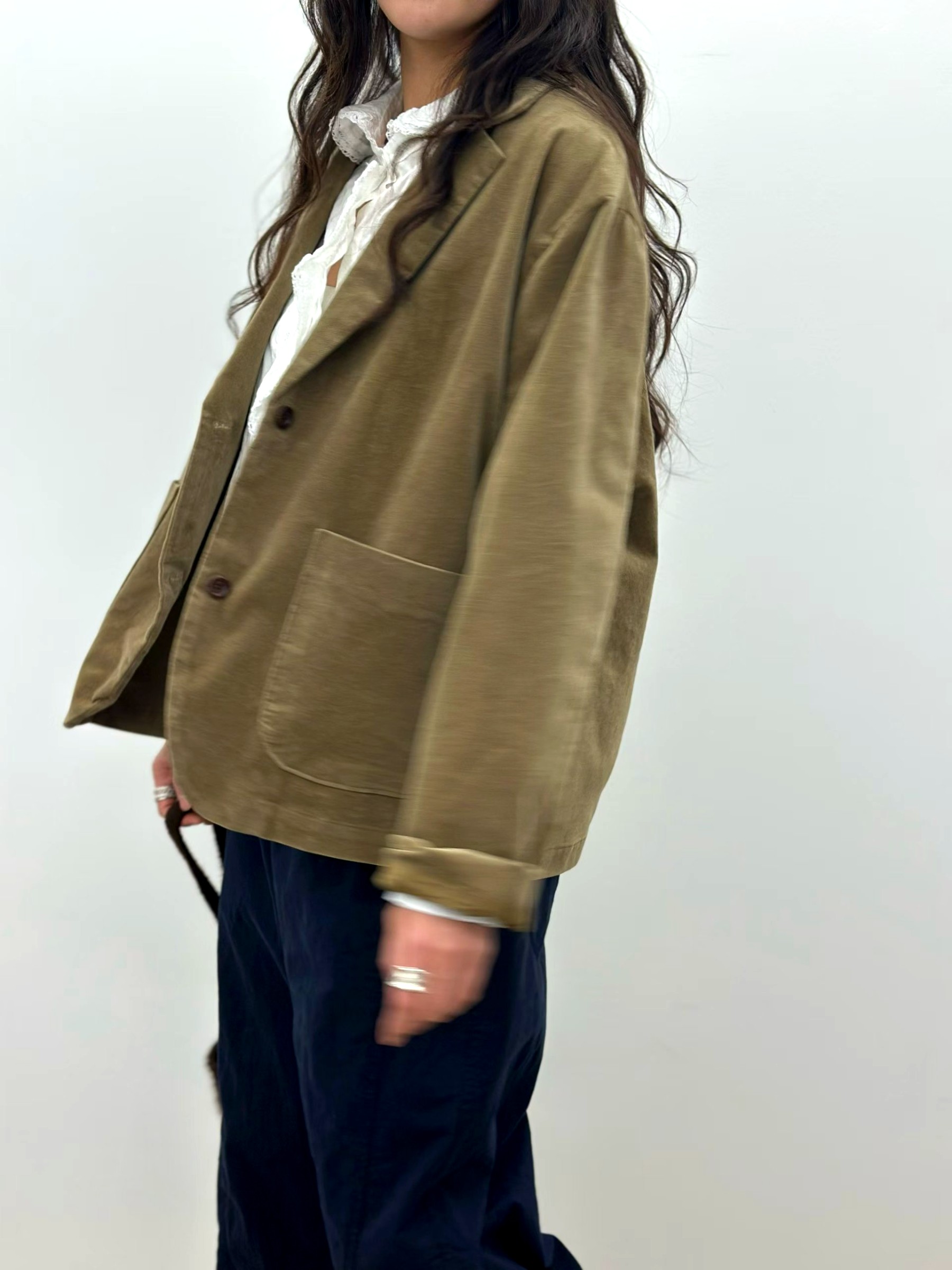 우아한 캐주얼 여성 상의, 스타일리시한 스웨이드 블레이저