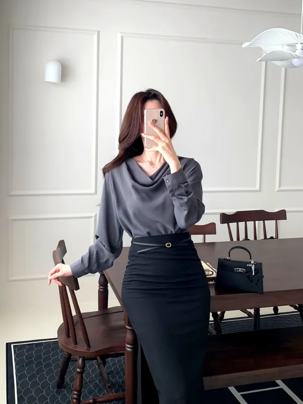 우아한 여성용 상의, 부드러운 컷으로 다양한 장소에 적합