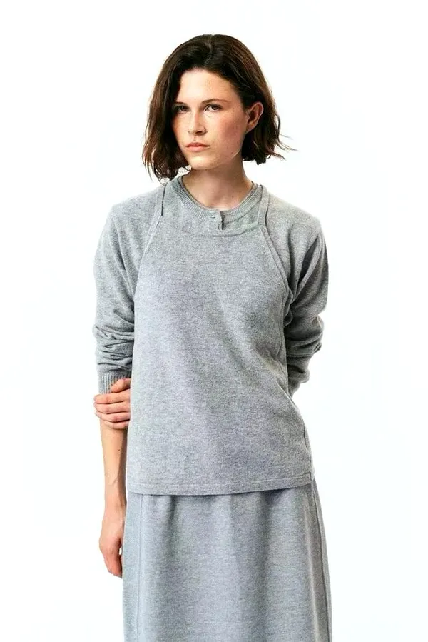 Minimalist Gray Women's Top - Comfortable and Versatile