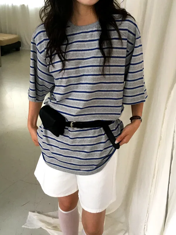 Stylish Striped Men's Short Sleeve Top - Comfortable and Breathable