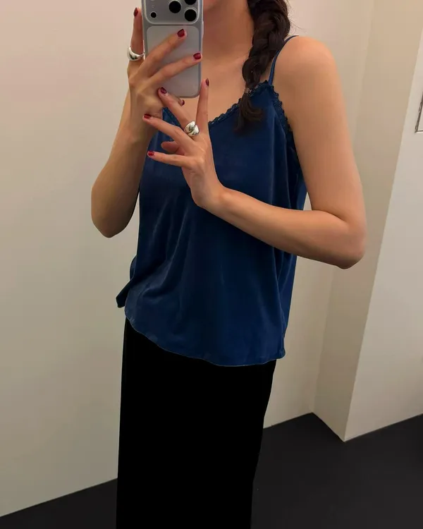 Elegant Silk-Feel Camisole in Fresh Blue - A Summer Essential