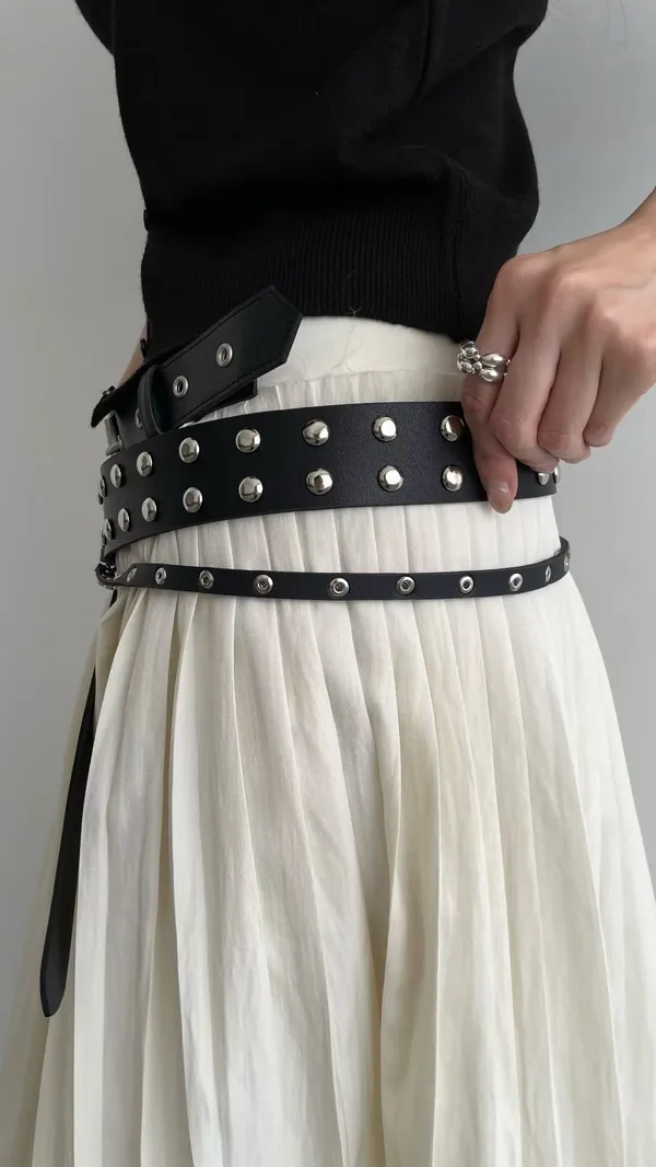 Fashionable and Unique Studded Wide Belt