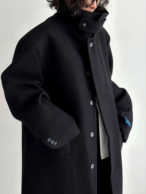 Stylish Men's Overcoat - Classic Black Design