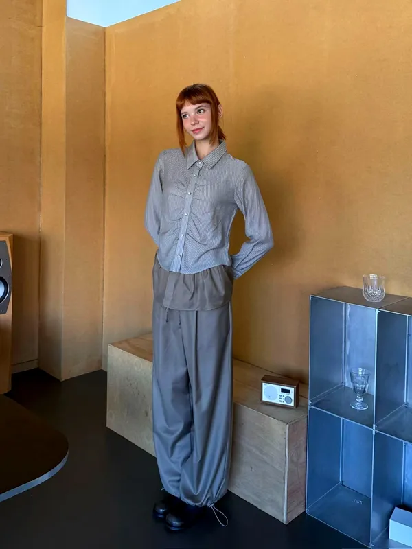 Elegant and Minimalist Women's Shirt, Perfectly Paired with Casual Pants