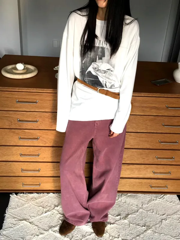 Fashionable Printed Long Sleeve T-Shirt, Comfortable and Versatile