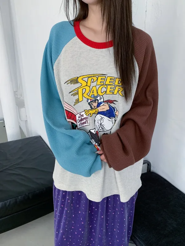 Vintage Style Printed Long Sleeve T-Shirt - Comfortable and Versatile
