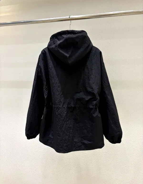 Stylish Black Hooded Jacket, Lightweight and Breathable, Perfect Match