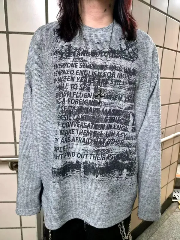 Personalized Printed Long Sleeve T-Shirt for Men, Comfortable Casual Style