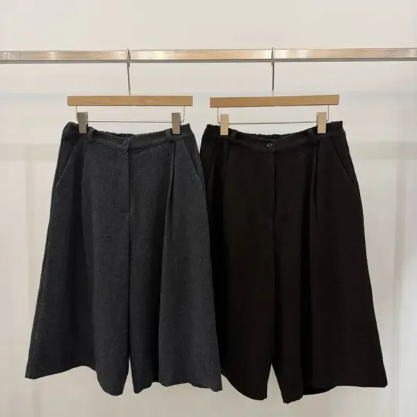 Fashionable High-Waisted Loose Woolen Midi Skirt