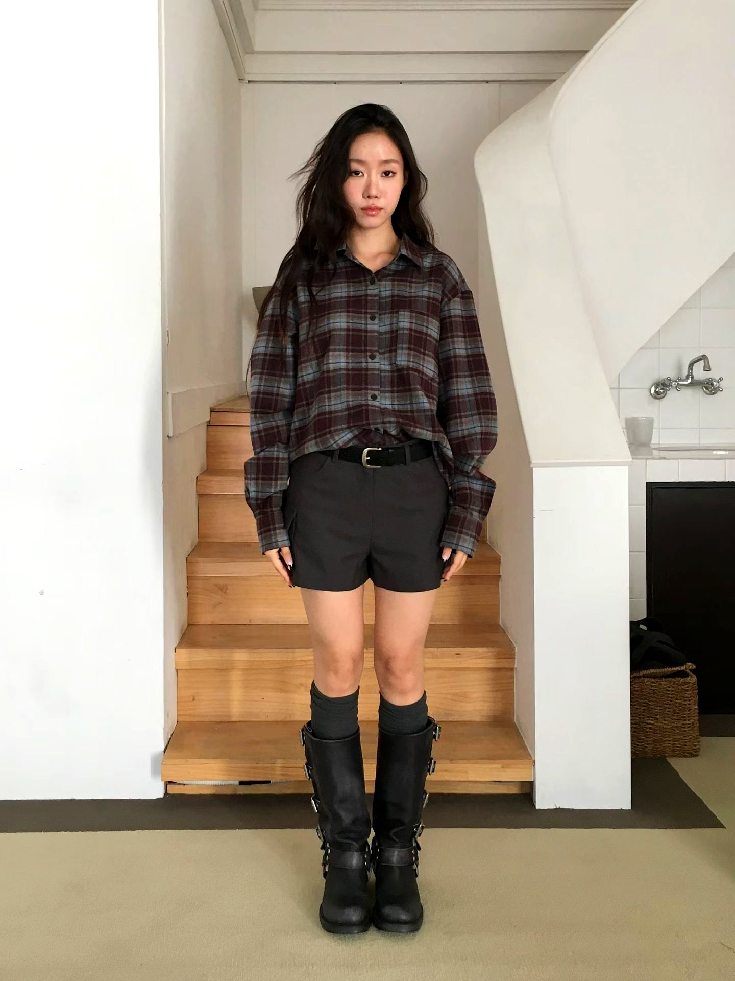 빈티지 체크 셔츠 - 가을과 겨울에 어울리는 패셔너블한 아이템