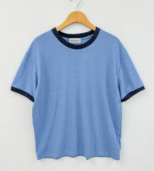 Fresh Blue Round Neck Short Sleeve T-Shirt - Comfortable Casual Style