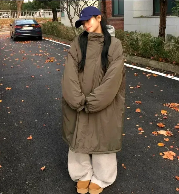 時尚寬松女裝外套夾克，保暖舒適