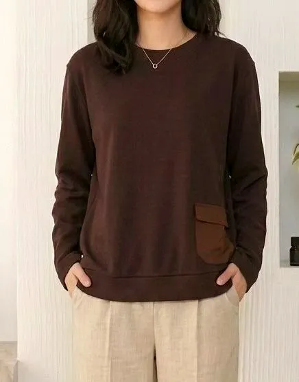Fashionable Casual Women's Top, Comfortable Cotton Long Sleeve