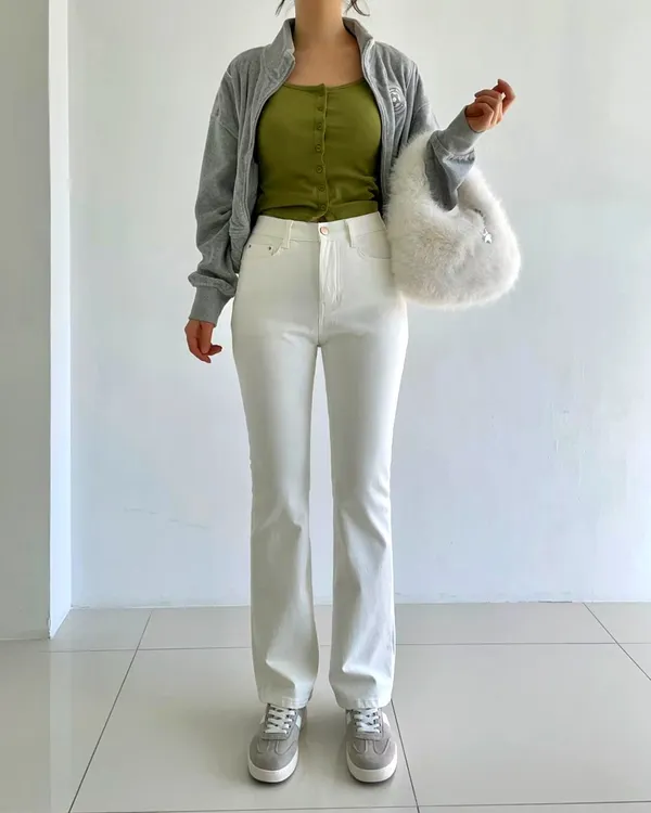 Stylish and Versatile White Women's Pants for a Slim Look