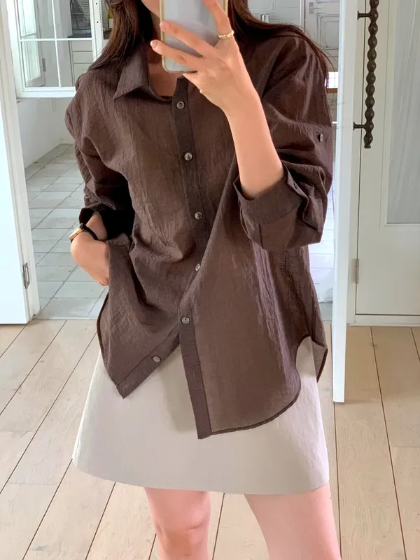 Kemeja Kasual Cotton-Linen Elegan, Ringan dan Bernafas, Padanan Sempurna