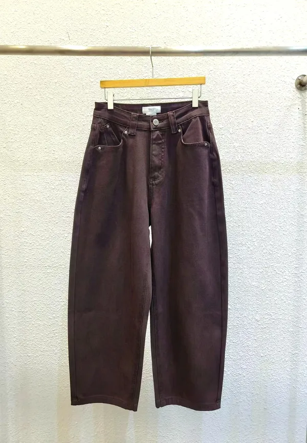 Stylish Loose Women's Pants, Elegant Purple Jeans