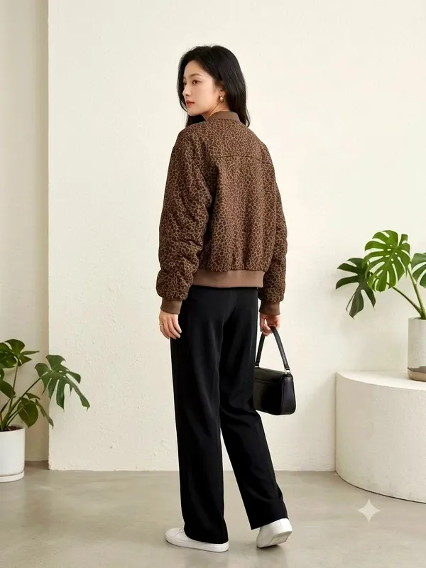 Fashionable Leopard Print Women's Top for a Comfortable Casual Look