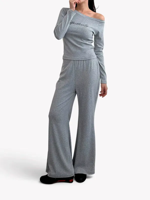 Stylish Gray Women's Outfit Set - Comfortable Casual Style, New Arrival