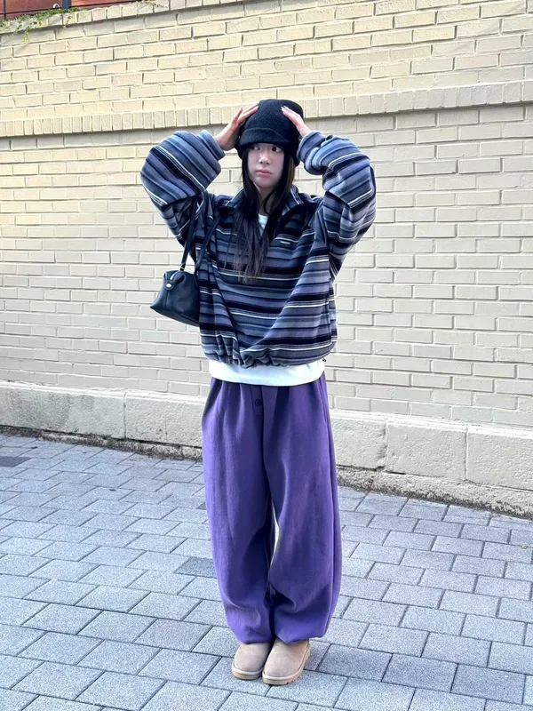 Fashionable Loose Purple Women's Pants - Comfortable and Versatile