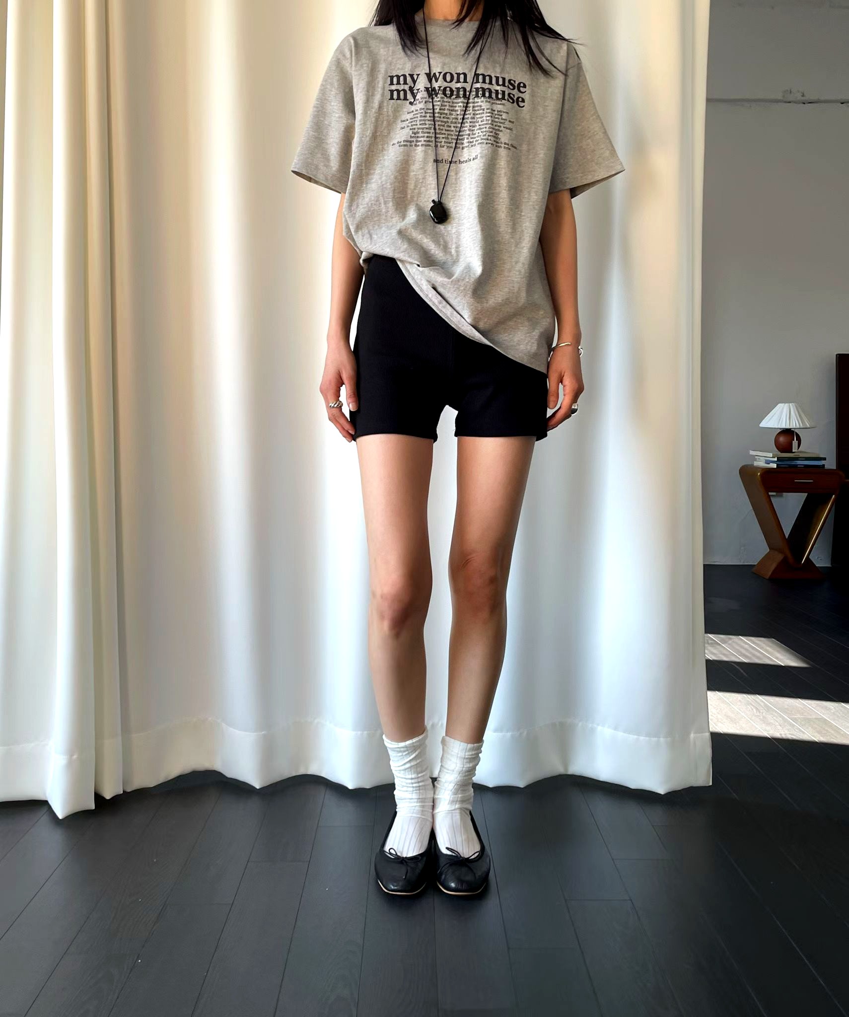 캐주얼 문자 프린트 반팔 티셔츠